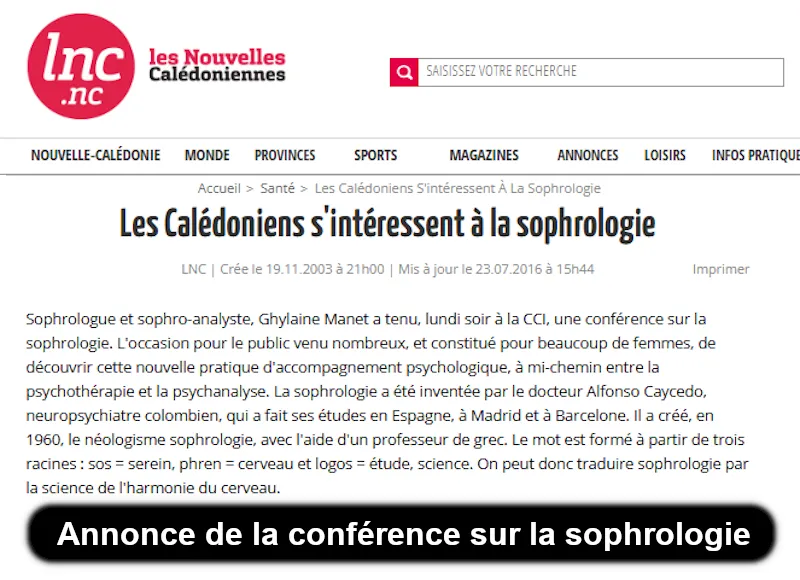 Les Cal&eacute;doniens s'int&eacute;ressent &agrave; la sophrologie