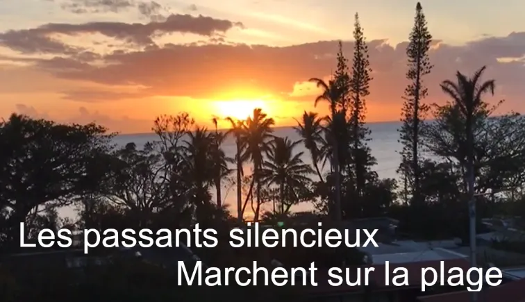 Les passants silencieux marchent sur la plage